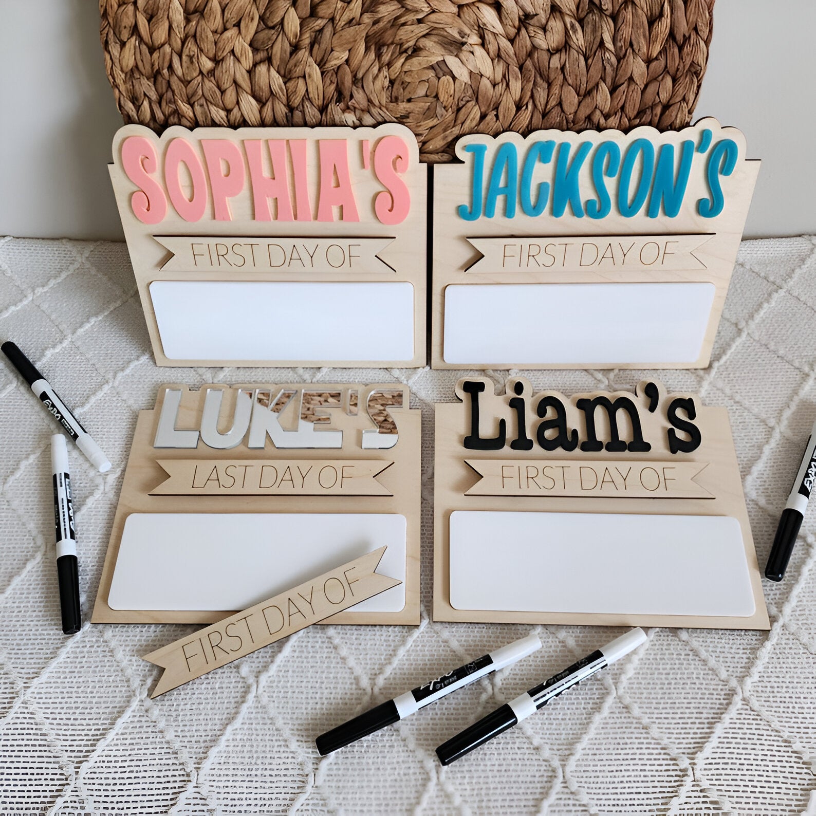 First Day of School Sign Personalized Interchangeable Names Back to school board Reusable White Board Dry Erase Back to School Made in USA scsign1