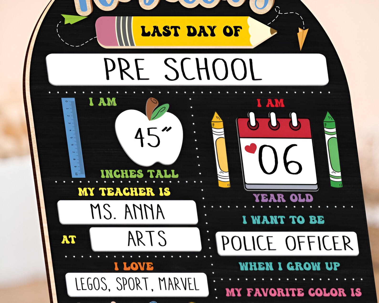 First & Last Day of School Interchangeable Sign, Custom First Day At School Sign, Personalized Wooden, Gift for Student, Gifts Son, Daughter scsign1