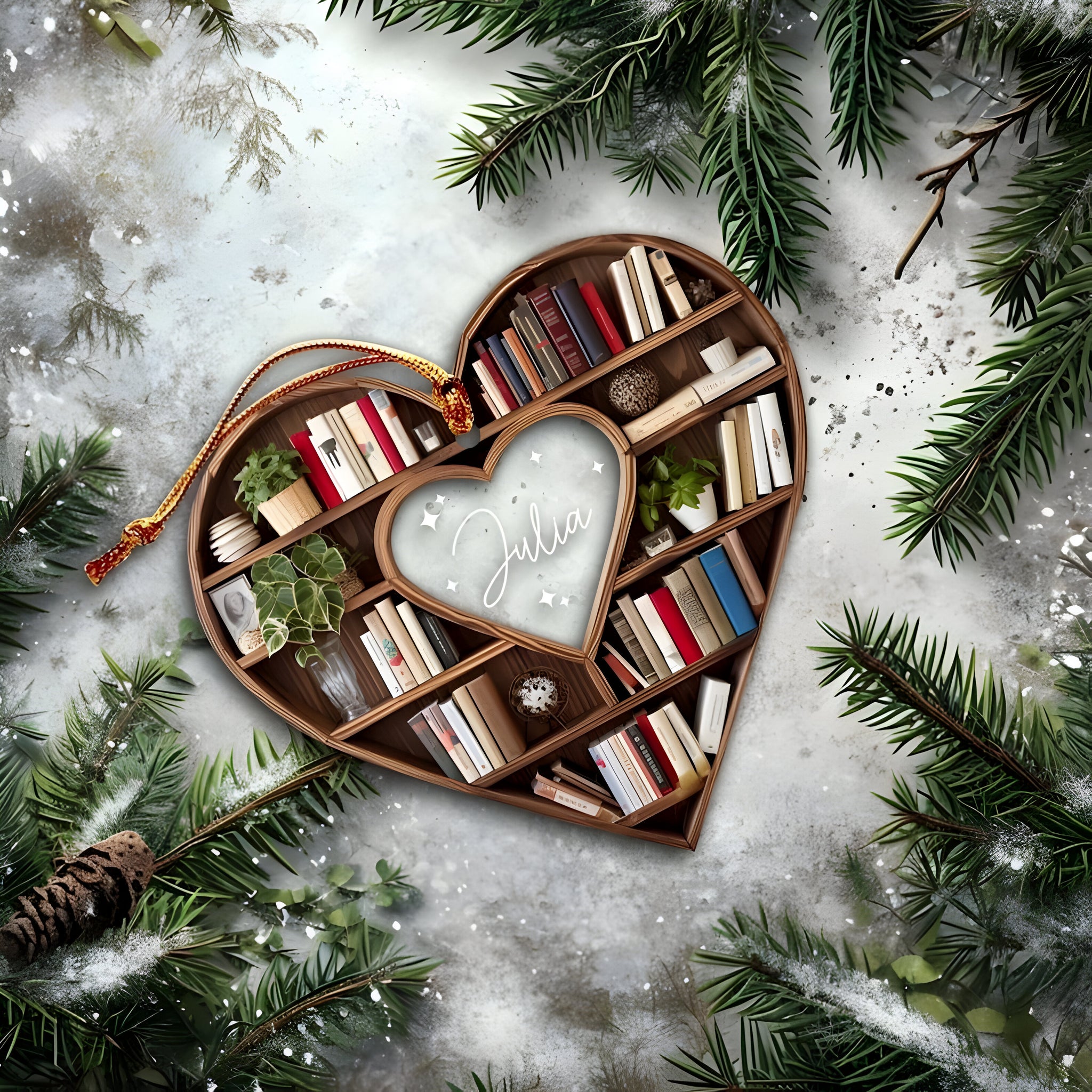 Personalized Christmas Book Tree Name Ornament, Custom Bookish Ornament, Book Lover Gift, Bookworm Gifts, Book Club Ornament, Librarian Gift ORN2709