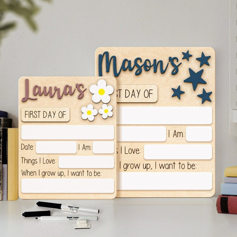 Personalized First Day of School Sign, Back to School, Custom Last Day of School Sign, Wooden Sign, Kids School Sign, Wood Acrylic Sign SC0308 04