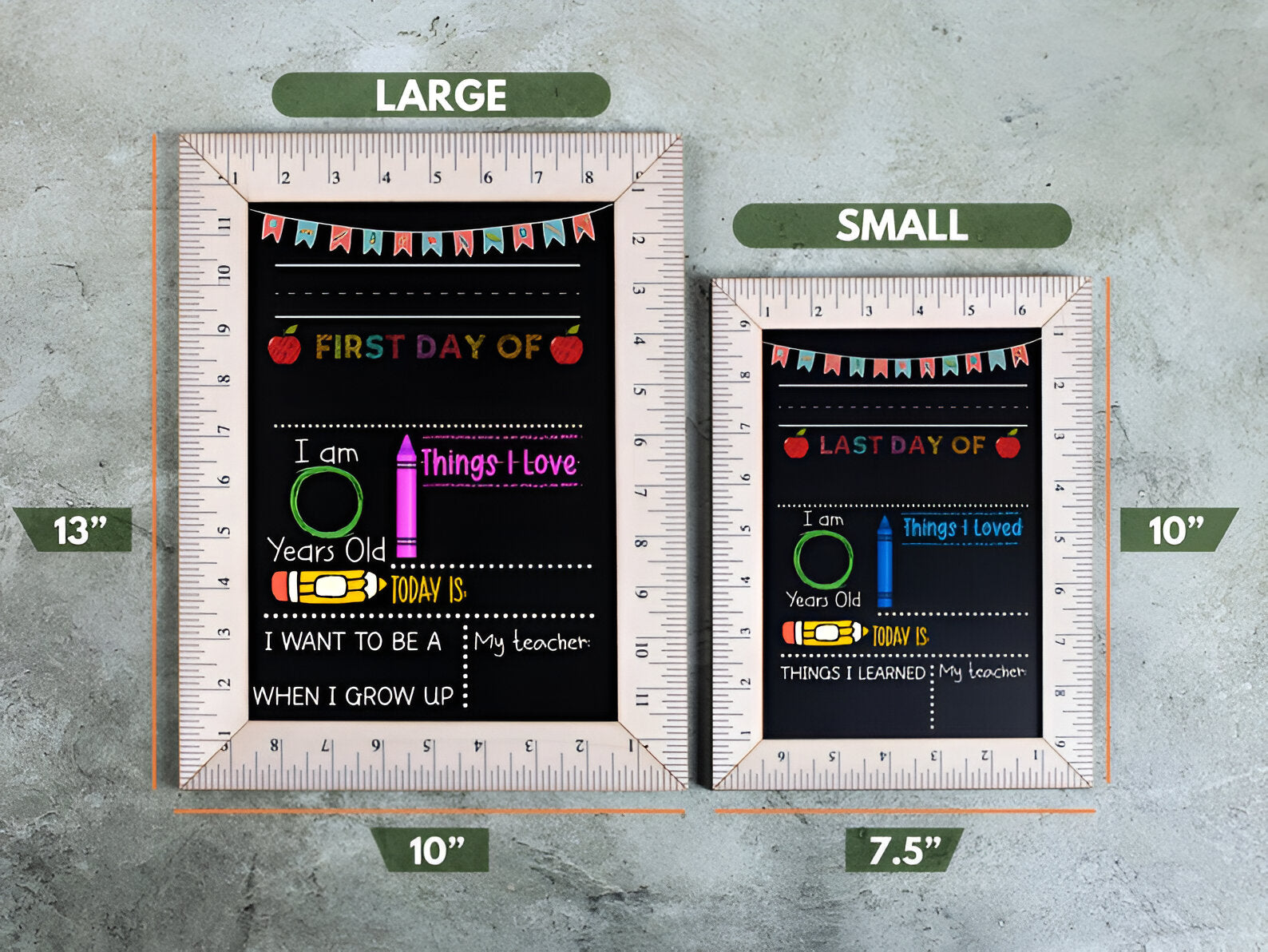 First Day of School Sign, First Day School Kindergarten Sign, 1st Day of Preschool, Back to School Chalkboard, Reusable, Wooden School Board scsign1