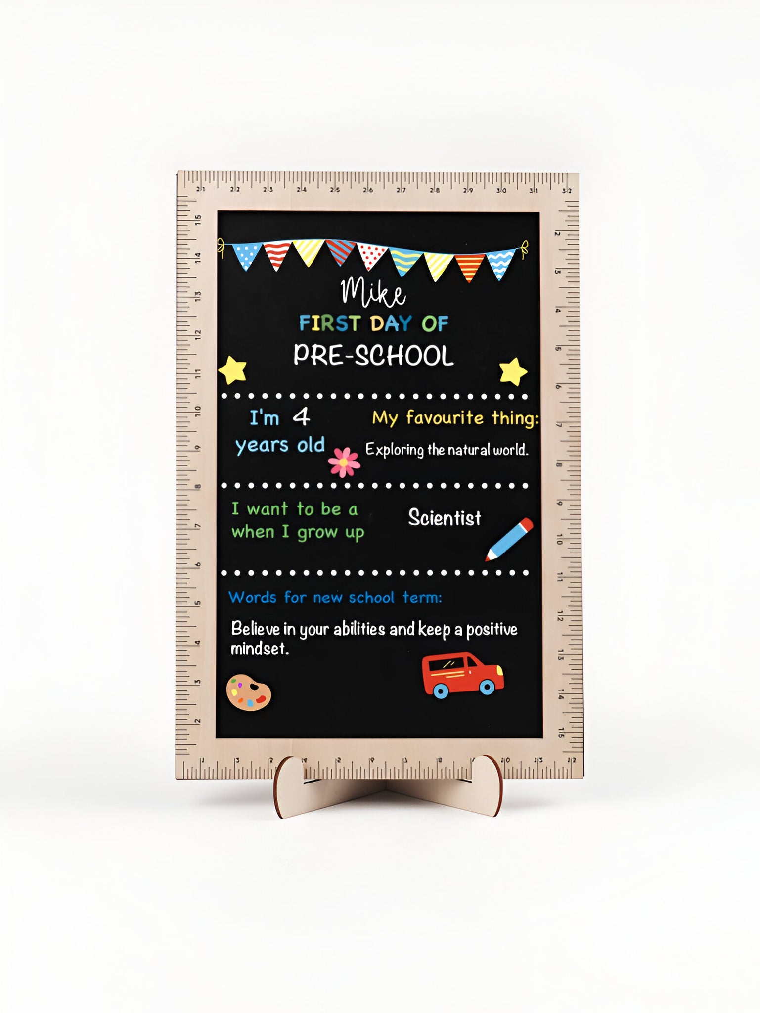 Reusable Back to School Chalkboard Sign for the First Day of School, First & Last Day of School Interchangeable Sign, Wooden School Gift scsign1