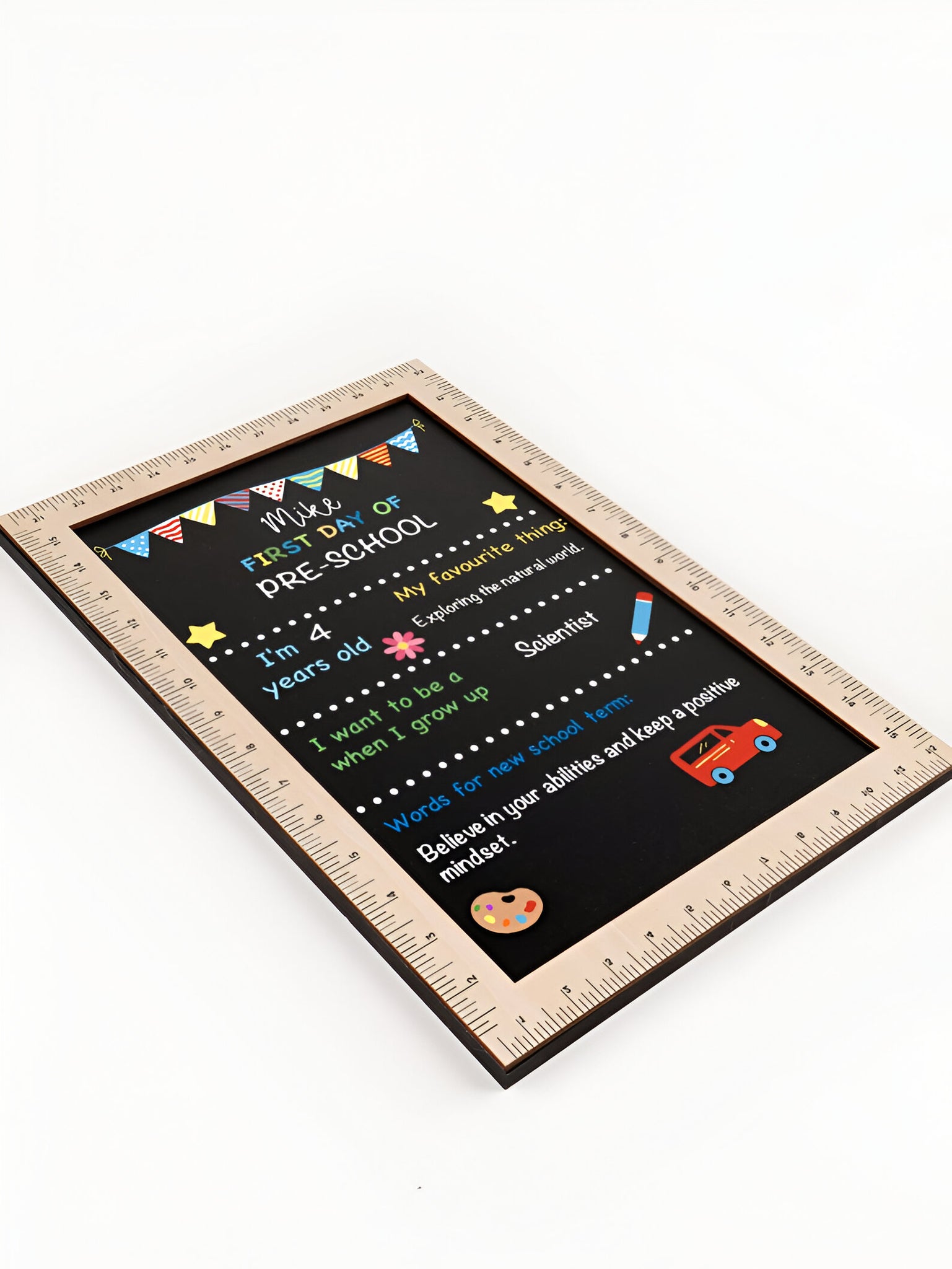 Reusable Back to School Chalkboard Sign for the First Day of School, First & Last Day of School Interchangeable Sign, Wooden School Gift scsign1