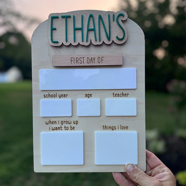 Personalized Back to School Sign, Back to School Board, Custom First & Last Day of School Interchangeable Sign, First and Last Day Sign SS0208 01