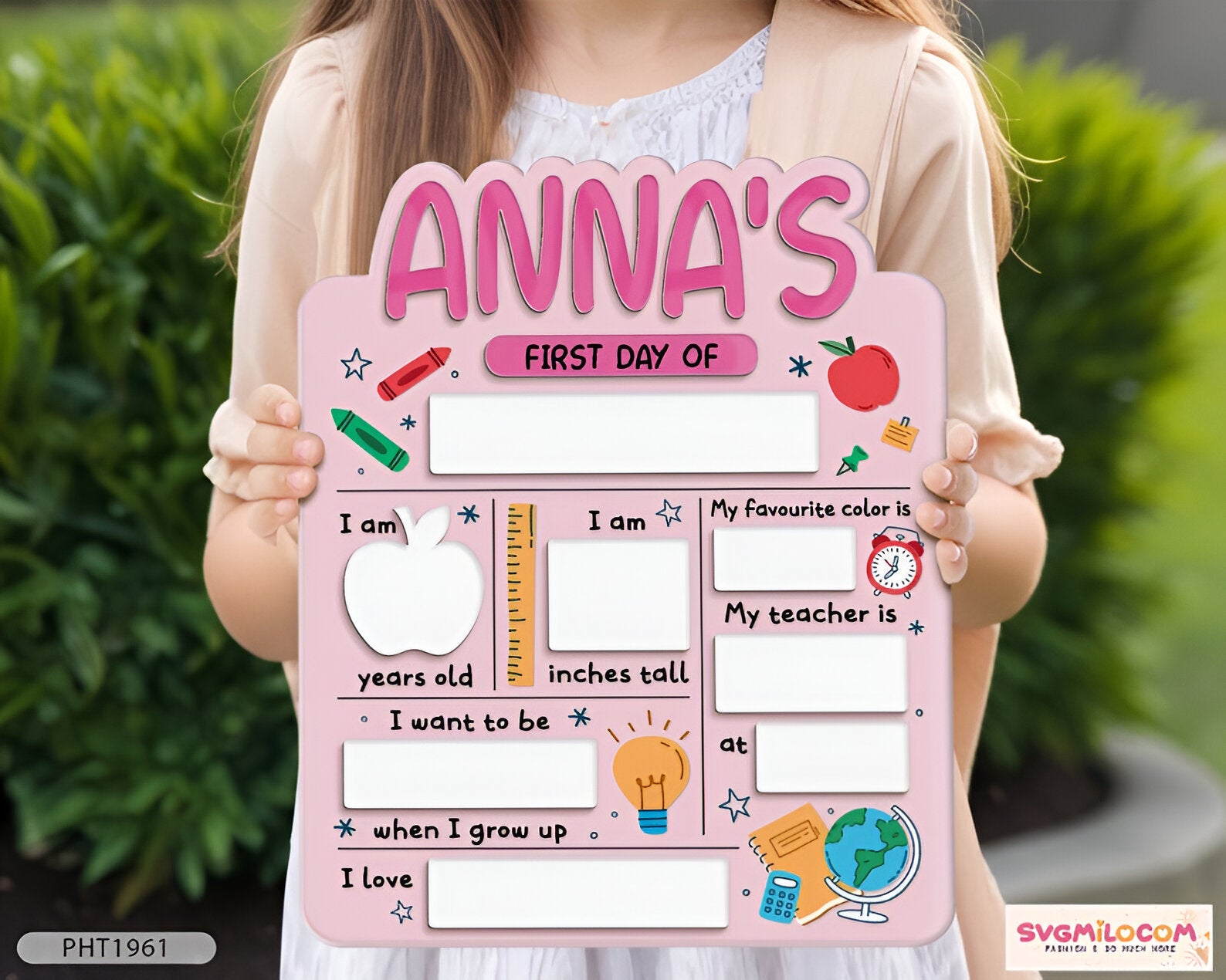 First Day Of School Sign, Back To School Sign, Last Day Of School Interchangeable Sign, Wooden School Board, Back To School Photo Prop Scsign1