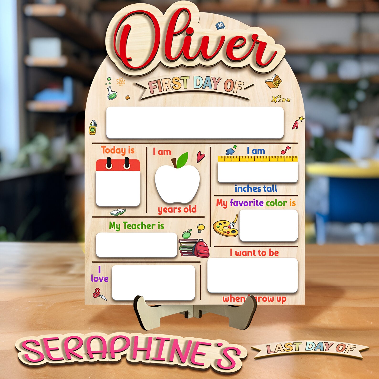 Personalized First & Last Day of School Sign, Back To School Sign, Custom First Day Of School Sign, Custom School Board Gift for Student scsign1