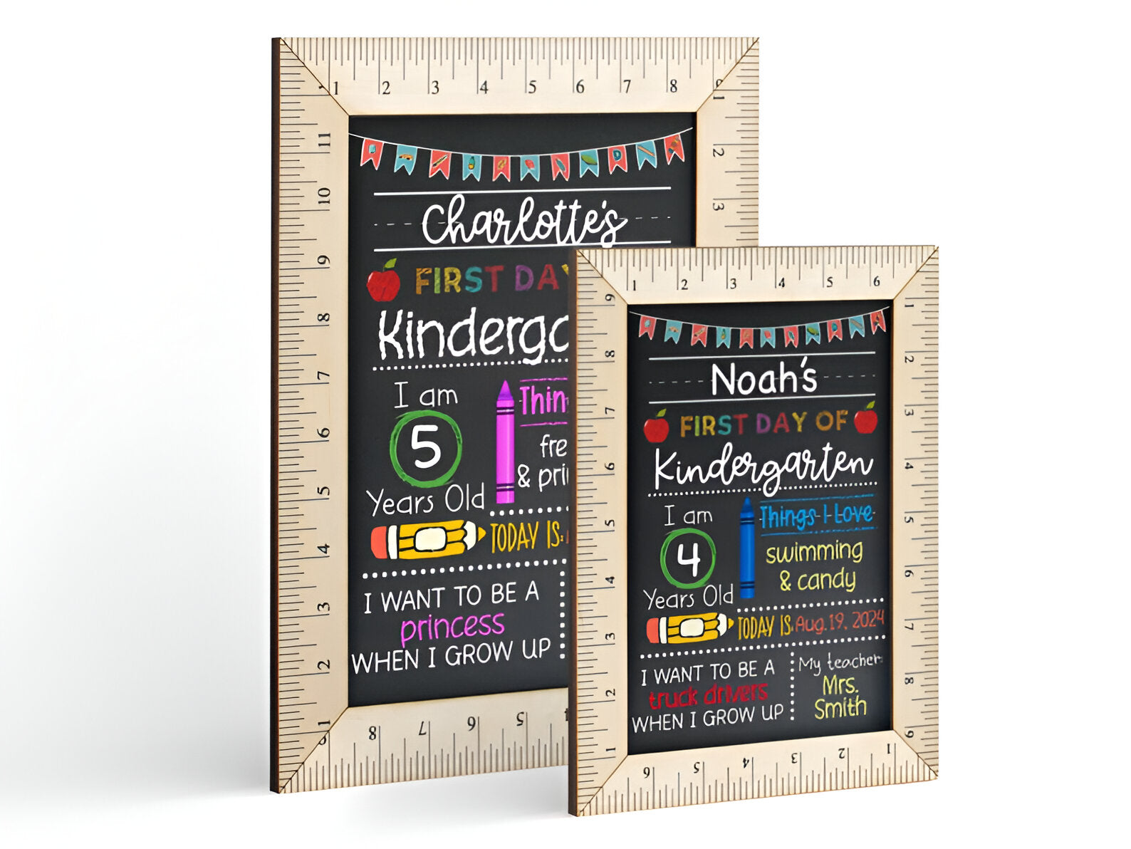 First Day of School Sign, First Day School Kindergarten Sign, 1st Day of Preschool, Back to School Chalkboard, Reusable, Wooden School Board scsign1