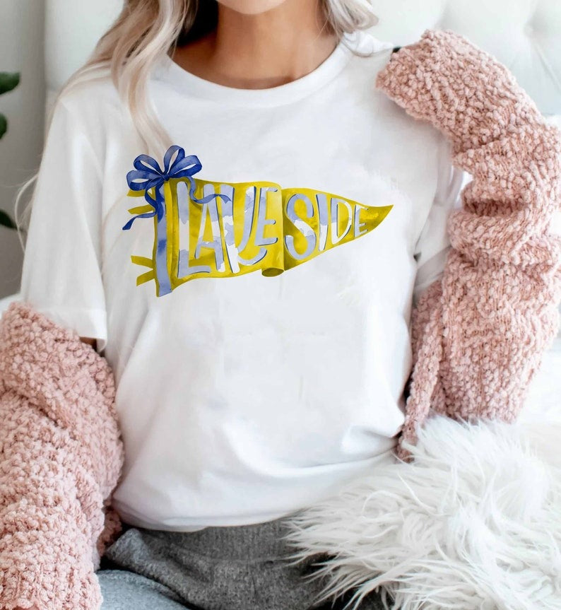 Custom Watercolor Pennants Flag Mascot Shirt, Girly Mascot shirt, School Spirit Shirt, Matching Team Tee, Personalized School Team TD0308 02