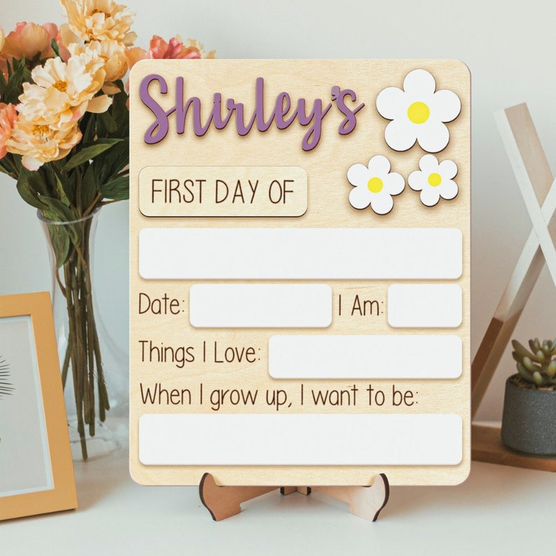 Personalized First Day of School Sign, Back to School, Custom Last Day of School Sign, Wooden Sign, Kids School Sign, Wood Acrylic Sign SC0308 04