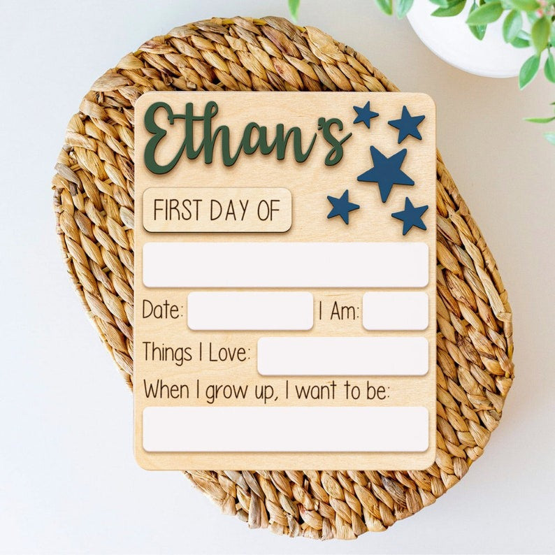 Personalized First Day of School Sign, Back to School, Custom Last Day of School Sign, Wooden Sign, Kids School Sign, Wood Acrylic Sign SC0308 04