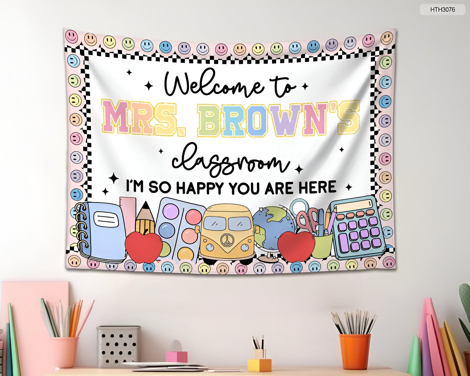 Custom Welcome to Classroom Tapestry, Teacher Tapestry, Classroom Decor, Personalized Welcome Banner, Teacher Gifts, Back To School Gifts tapes1
