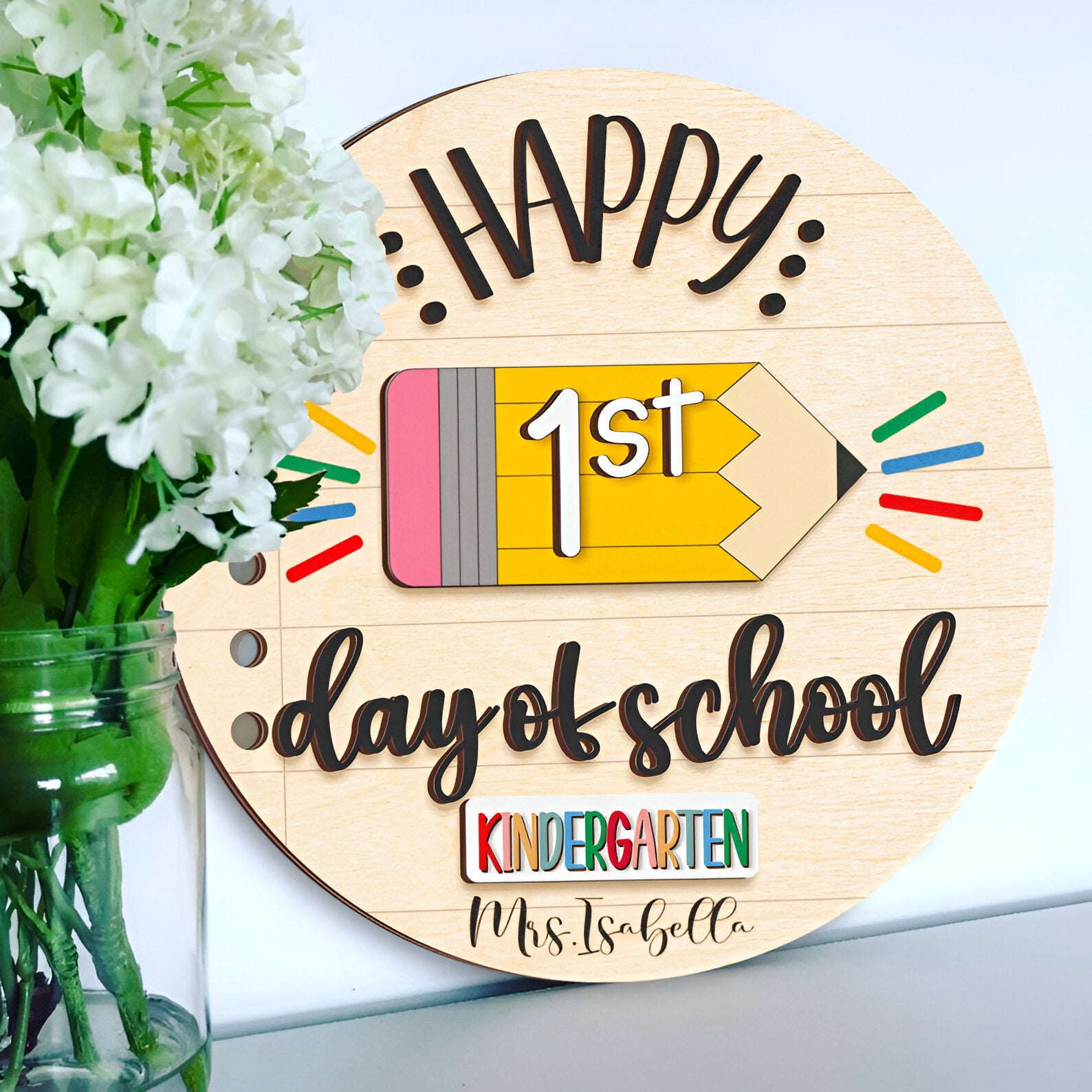 Personalized Interchangeable First Day of School Sign, 100th day of School Sign, 1st Day of School Board, Back to School Sign Scsign1