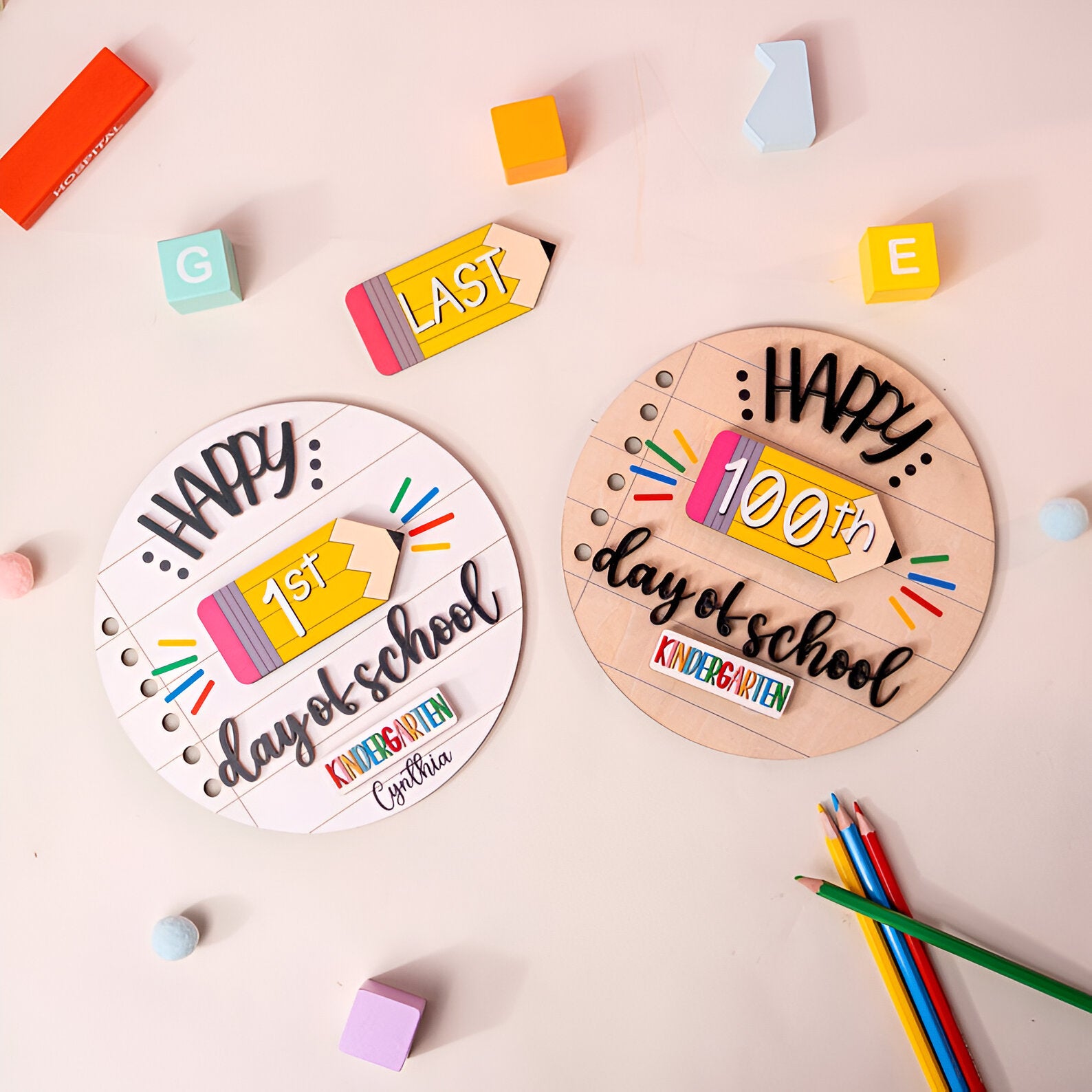 Personalized Interchangeable First Day of School Sign, 100th day of School Sign, 1st Day of School Board, Back to School Sign Scsign1