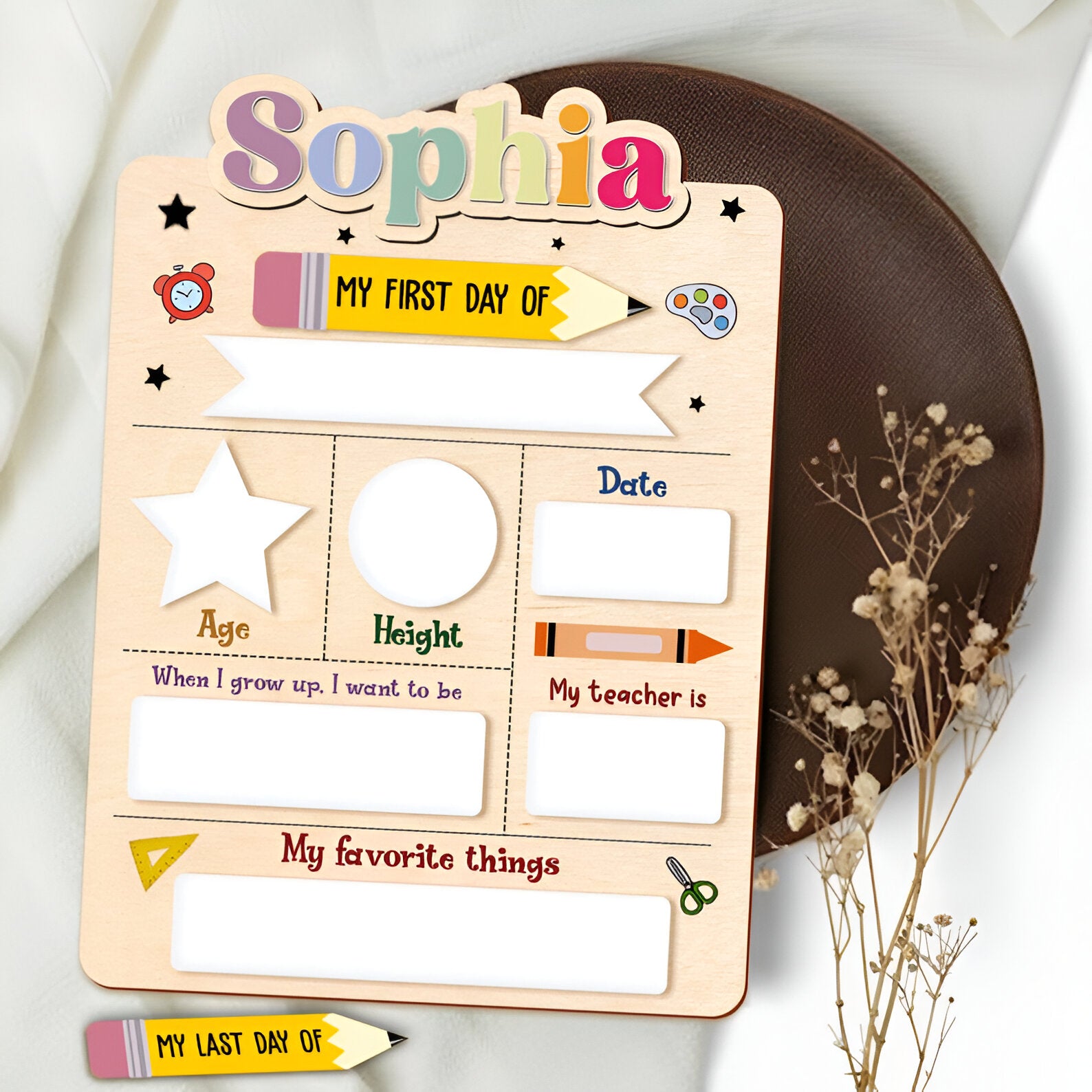 Personalized First Day of School Sign, 1st Day Of School Sign, Back to School Photo Prop, Dry Erase Board, Back to School Board Sign Scsign1