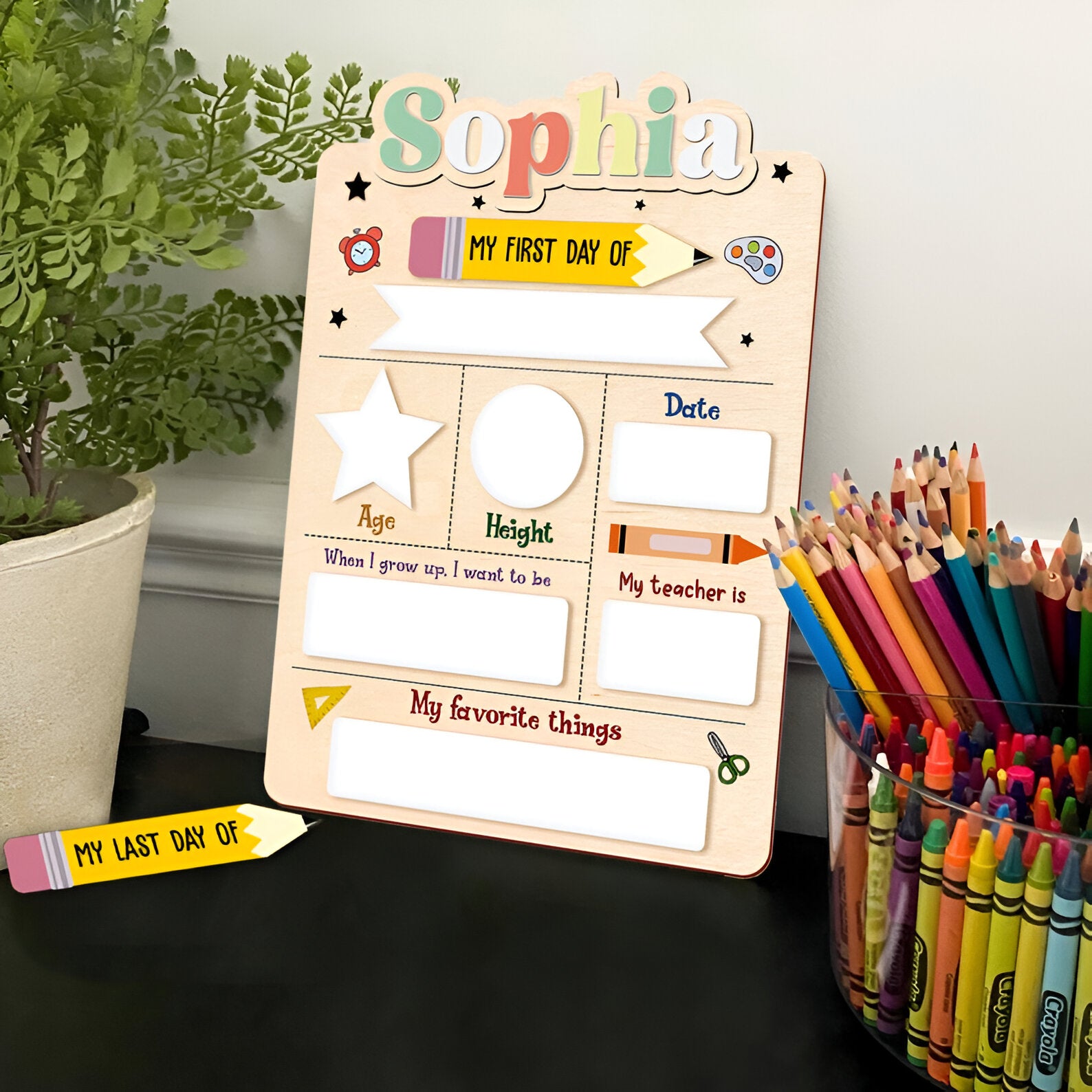 Personalized First Day of School Sign, 1st Day Of School Sign, Back to School Photo Prop, Dry Erase Board, Back to School Board Sign Scsign1