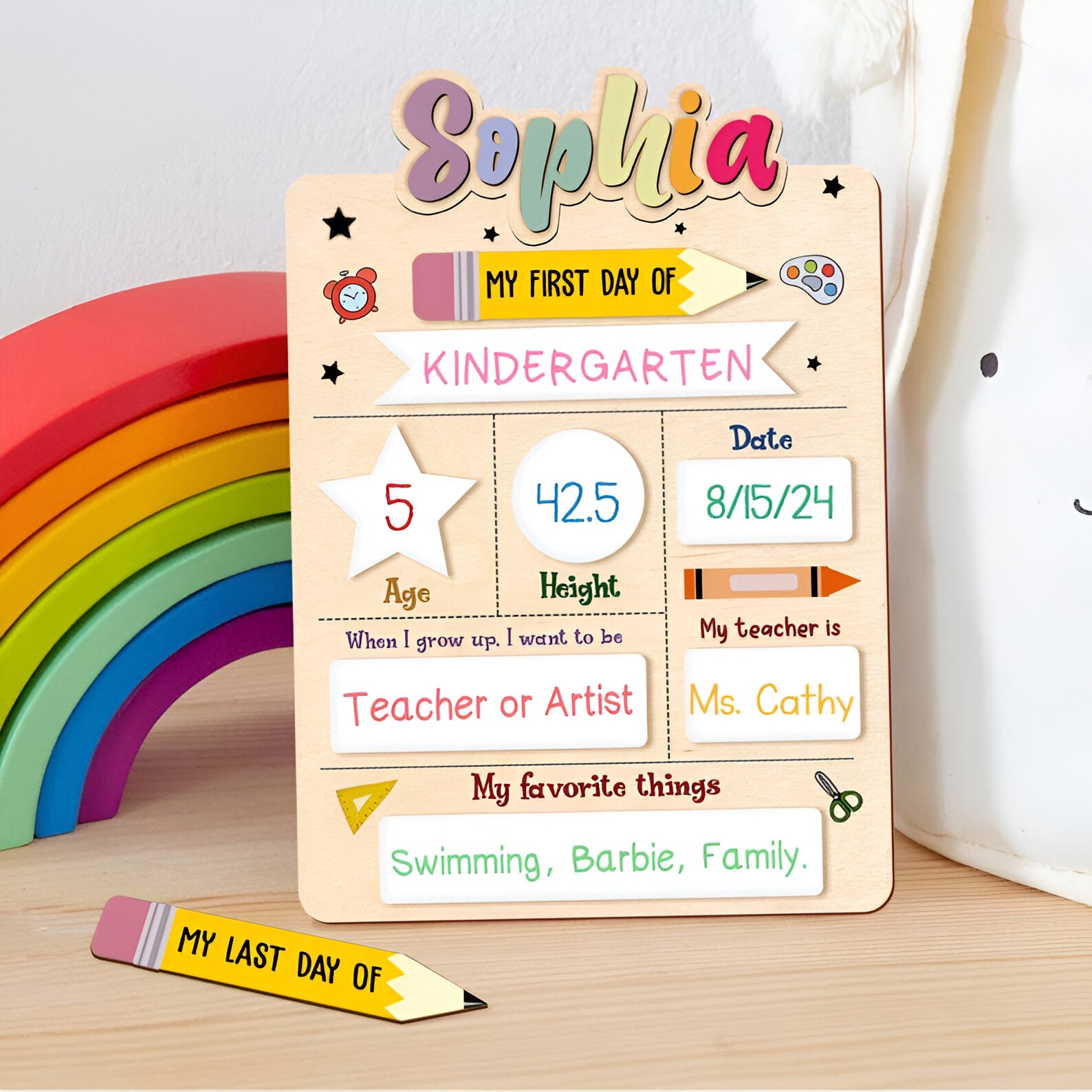 Personalized Back to School Sign, First Day of School Sign, Last Day of School Board, Back to School Photo Prop, Dry Erase Board Scsign1