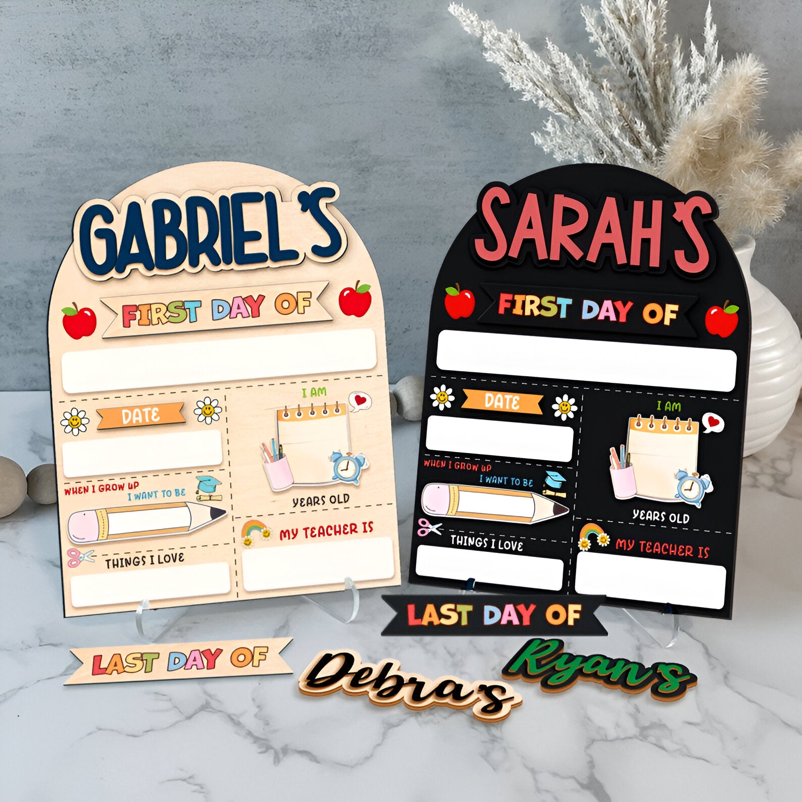 Personalized First Day of School Sign, Back to School Board, Preschool Kindergarten First Day Prop, Last Day of School Photo Prop Scsign1