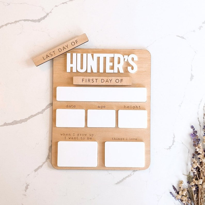 Daisy Interchangeable Wooden School Sign, Custom First Day At School Sign, Back to School Sign, School Photo Props SS0208 02