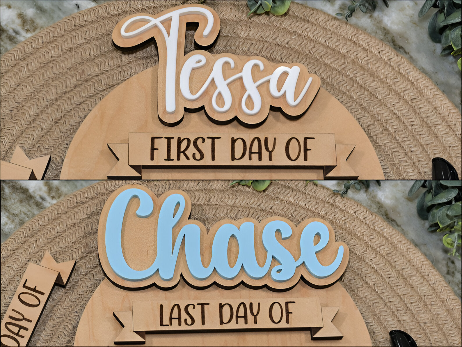 First and Last Day of School Interchangeable Wood Sign Personalized Home School Kids Education Great Gift Reusable School Sign Height scsign1
