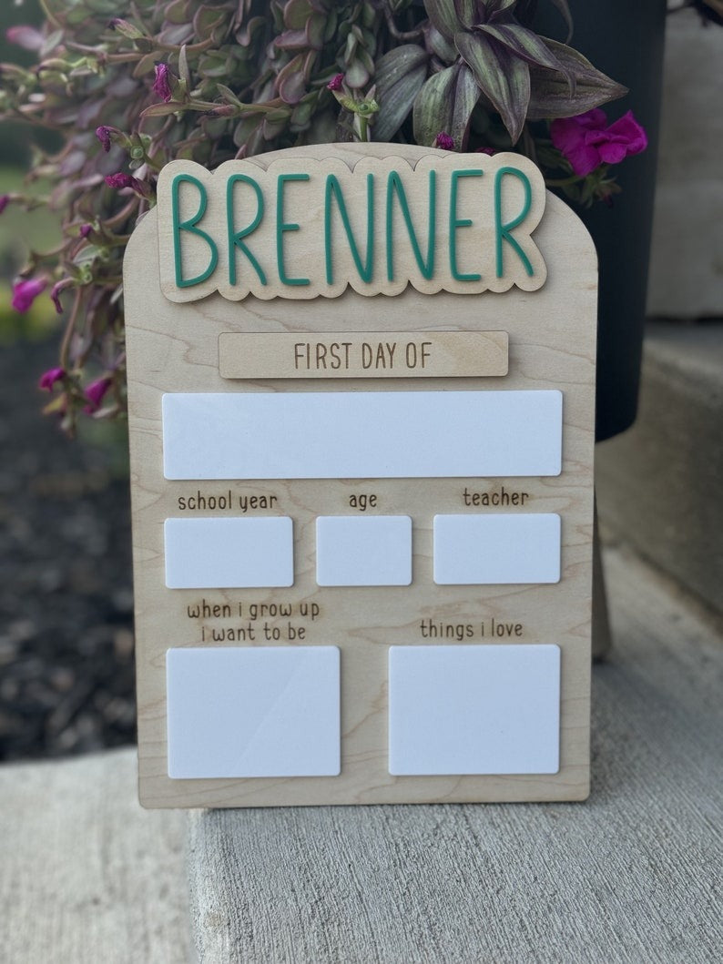 Personalized Back to School Sign, Back to School Board, Custom First & Last Day of School Interchangeable Sign, First and Last Day Sign SS0208 01