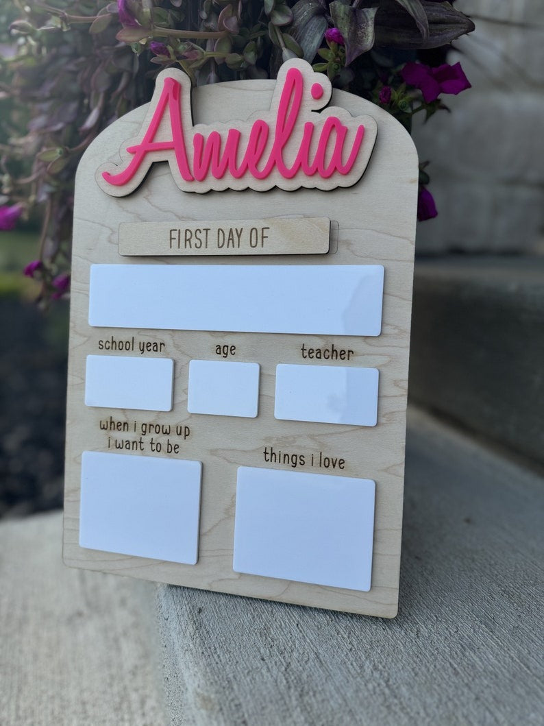 Personalized Back to School Sign, Back to School Board, Custom First & Last Day of School Interchangeable Sign, First and Last Day Sign SS0208 01