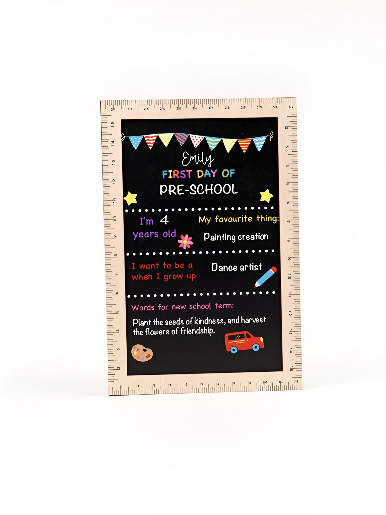 Reusable Back to School Chalkboard Sign for the First Day of School, First & Last Day of School Interchangeable Sign, Wooden School Gift scsign1