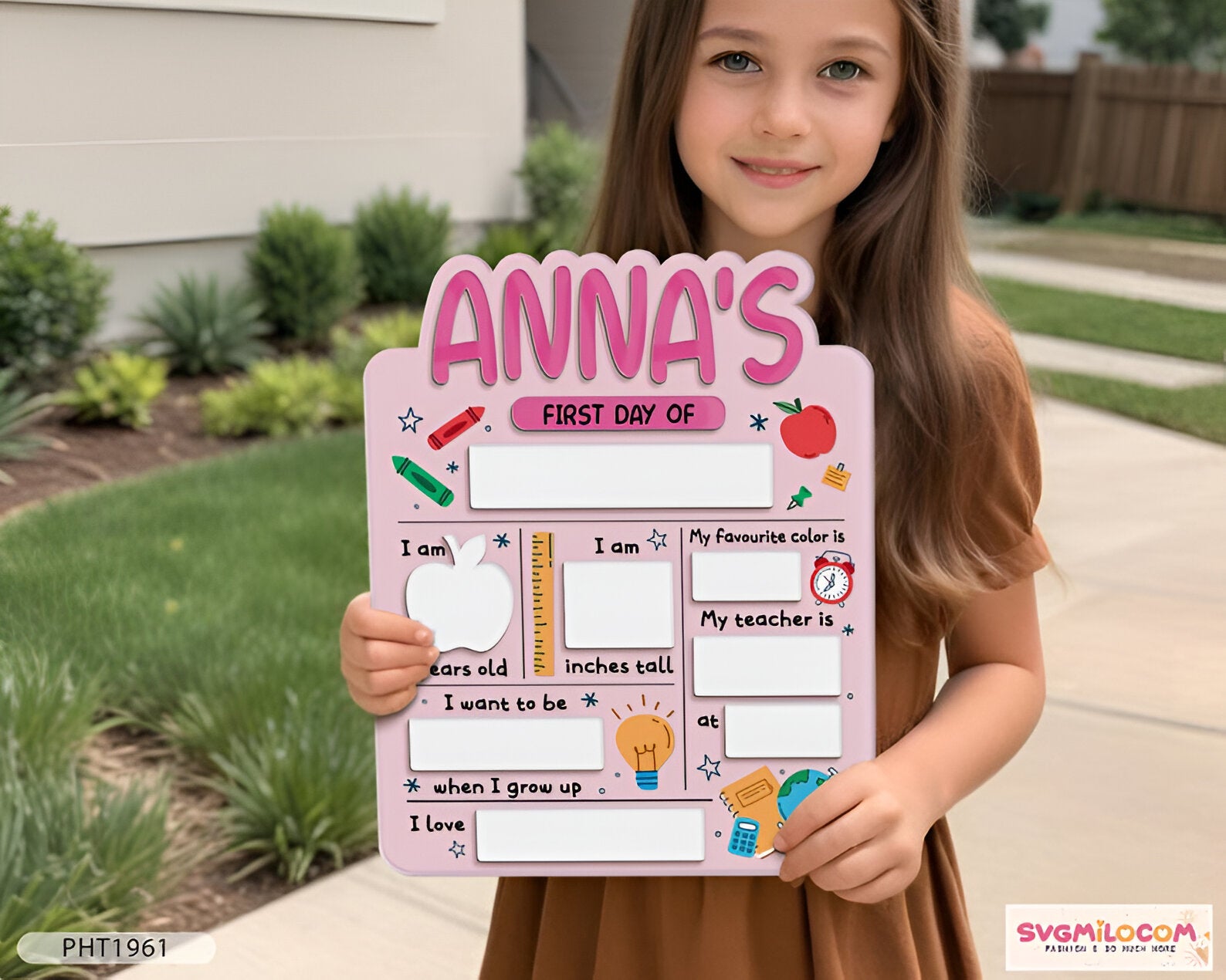 First Day Of School Sign, Back To School Sign, Last Day Of School Interchangeable Sign, Wooden School Board, Back To School Photo Prop Scsign1