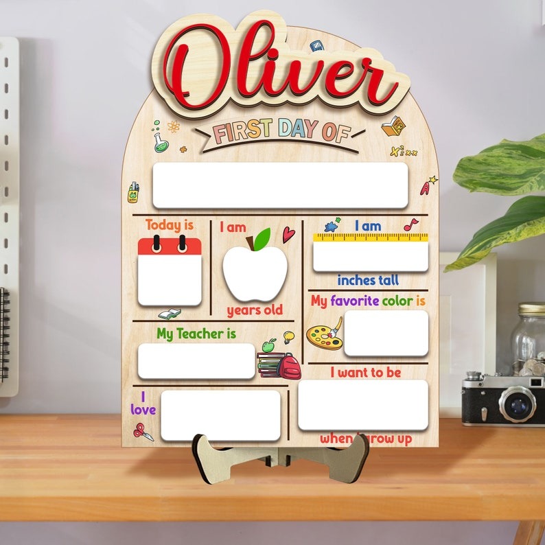 Personalized First & Last Day of School Sign, Back To School Sign, Custom First Day Of School Sign, Custom School Board Gift for Student SC0308 05