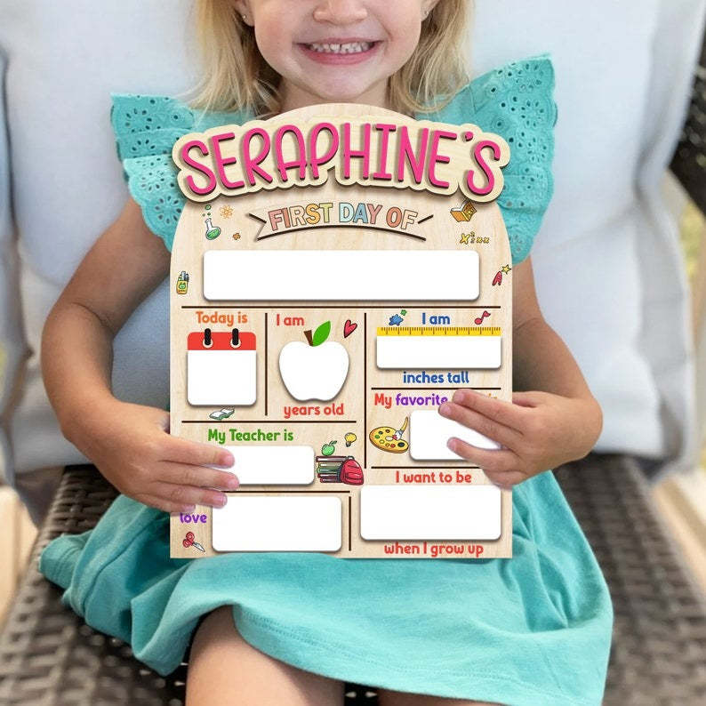 Personalized First & Last Day of School Sign, Back To School Sign, Custom First Day Of School Sign, Custom School Board Gift for Student SC0308 05