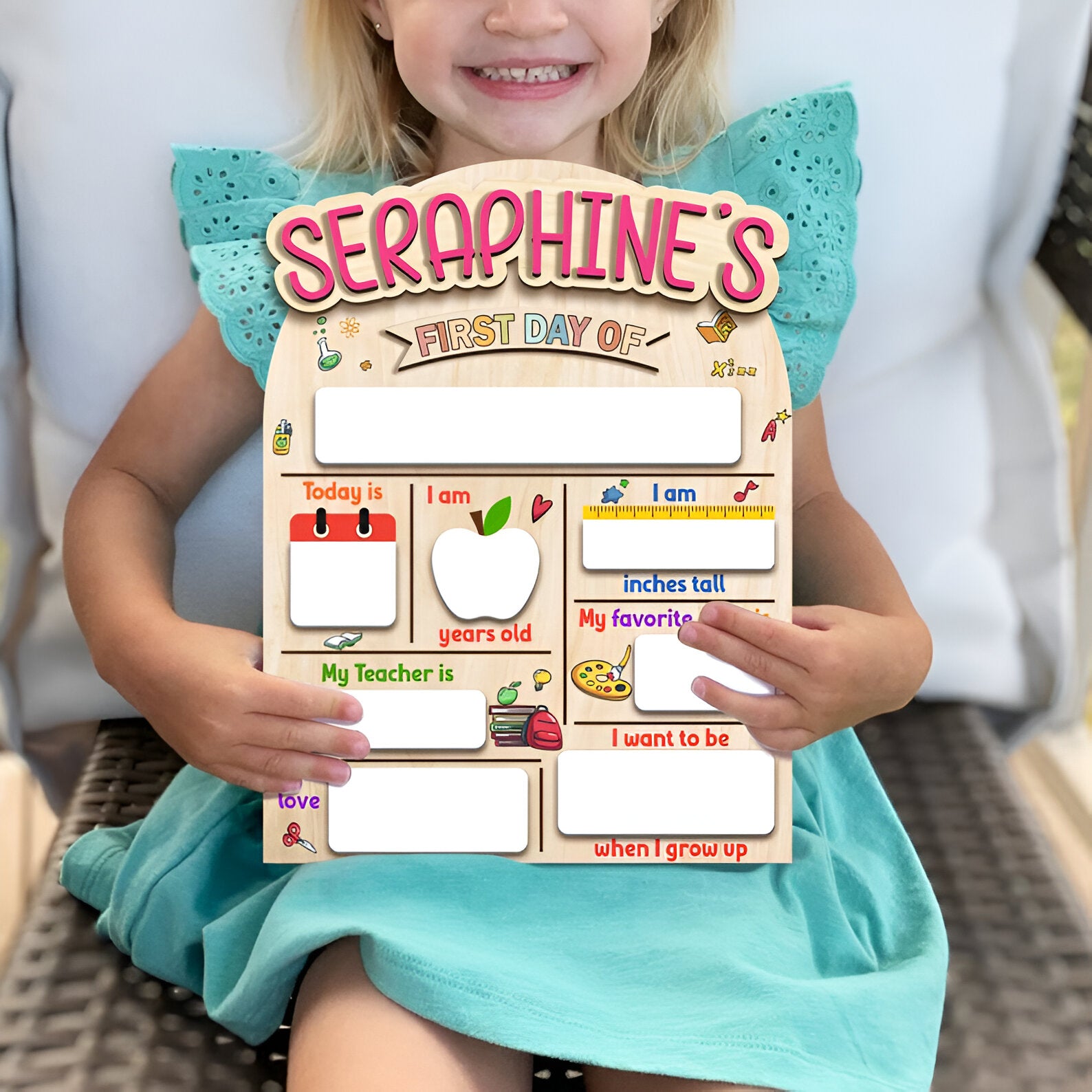 Personalized First & Last Day of School Sign, Back To School Sign, Custom First Day Of School Sign, Custom School Board Gift for Student scsign1