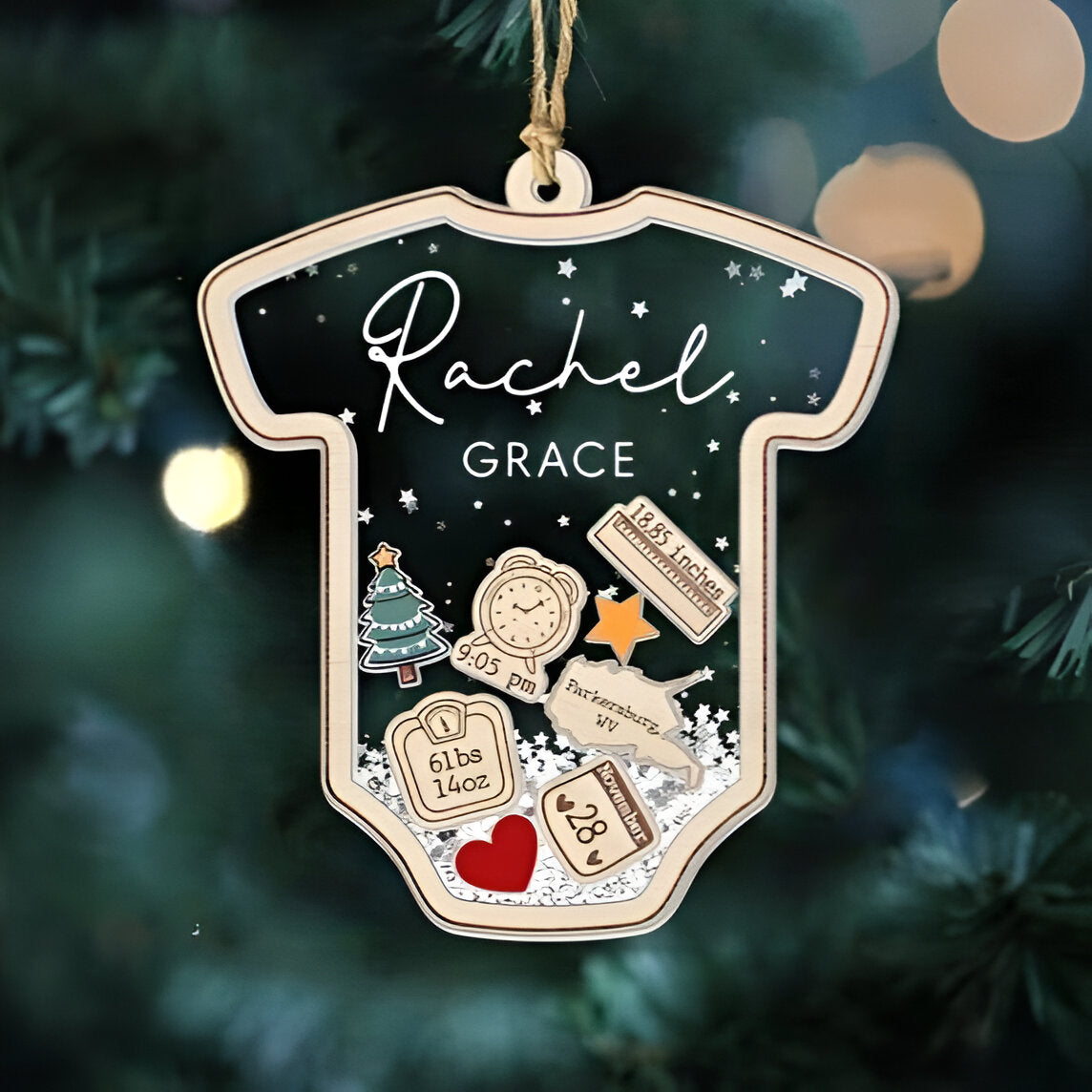 Baby's First Christmas Ornament, Baby 1st Christmas Ornament, Custom Baby Name, Custom Newborn Gift, 4D Shake Babies Ornament, Baby Keepsake ORN2809