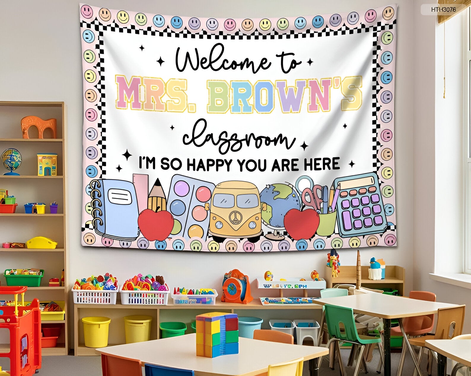 Custom Welcome to Classroom Tapestry, Teacher Tapestry, Classroom Decor, Personalized Welcome Banner, Teacher Gifts, Back To School Gifts tapes1