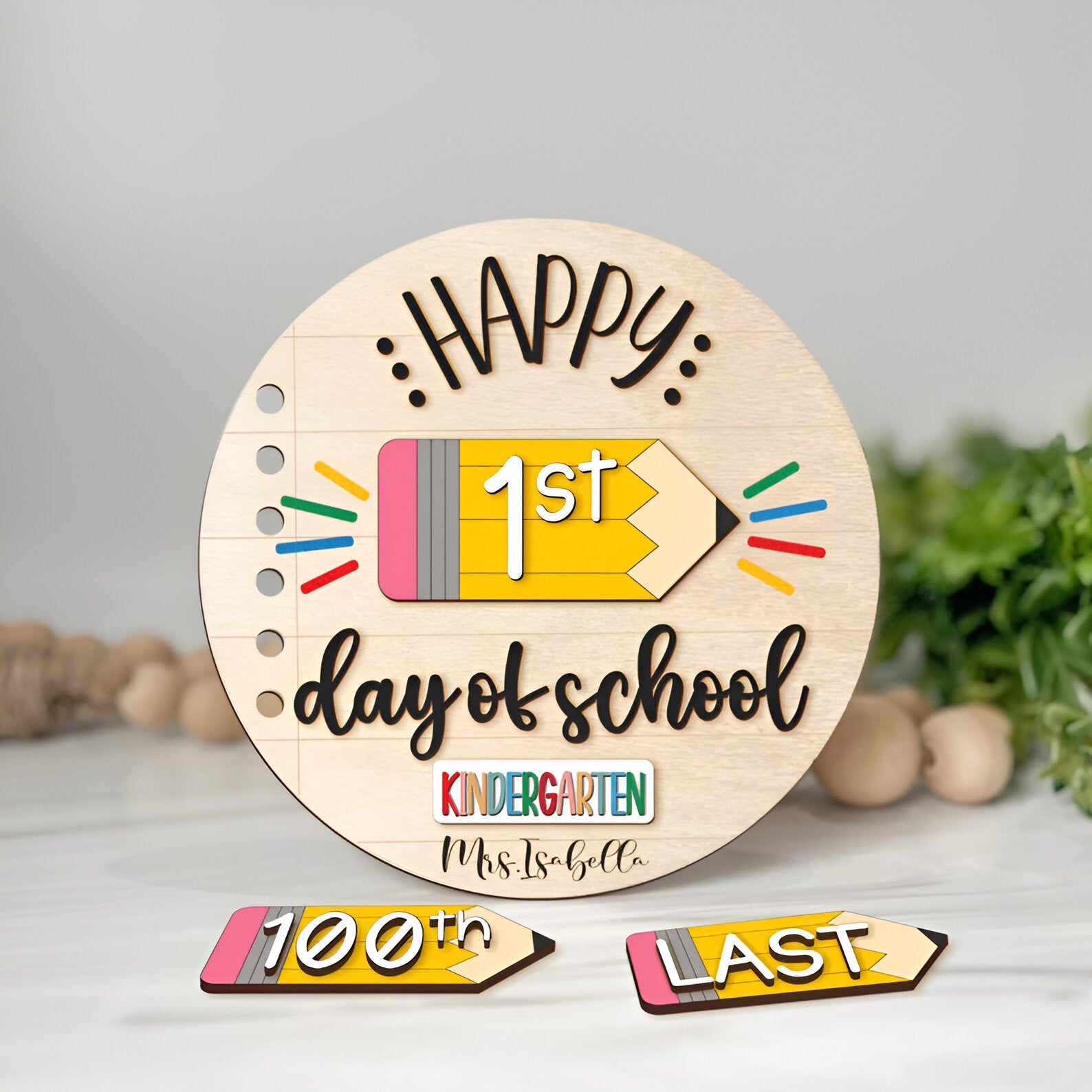 Personalized Interchangeable First Day of School Sign, 100th day of School Sign, 1st Day of School Board, Back to School Sign Scsign1