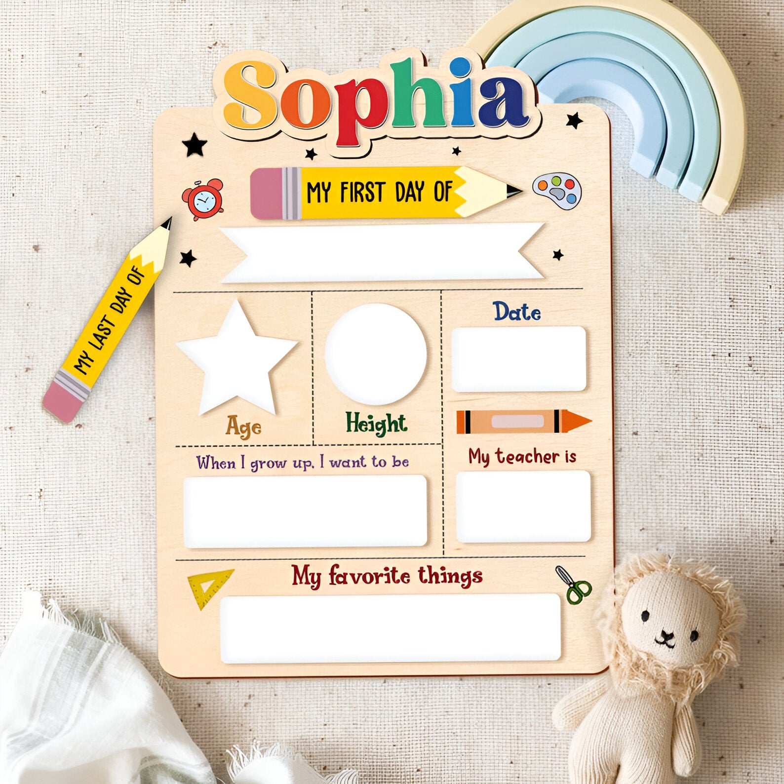 Personalized First Day of School Sign, 1st Day Of School Sign, Back to School Photo Prop, Dry Erase Board, Back to School Board Sign Scsign1