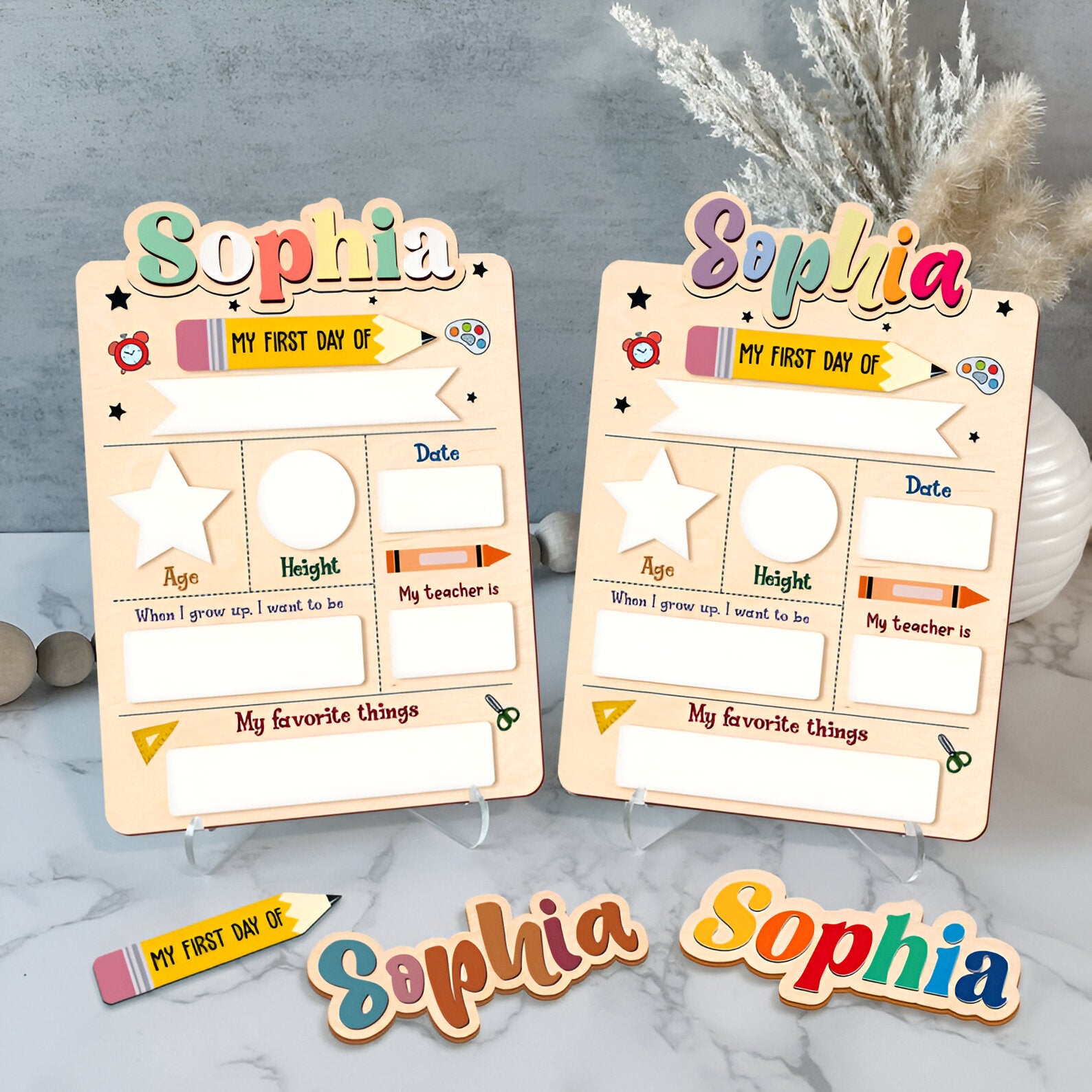 Personalized Back to School Sign, First Day of School Sign, Last Day of School Board, Back to School Photo Prop, Dry Erase Board Scsign1