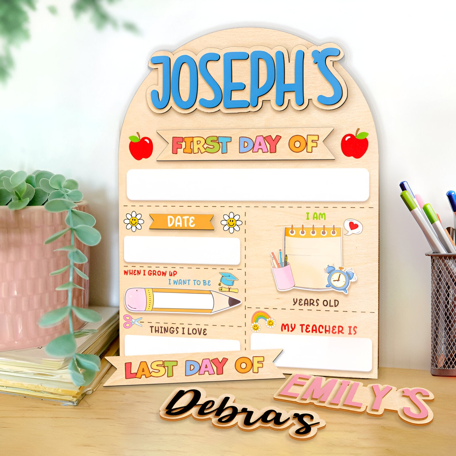 Personalized First Day of School Sign, Back to School Board, Preschool Kindergarten First Day Prop, Last Day of School Photo Prop Scsign1