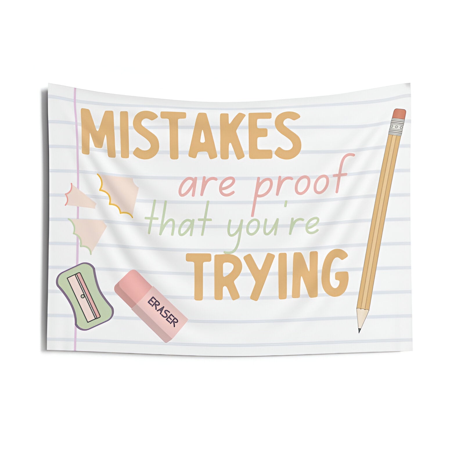 Mistakes Are Proof That You're Trying Tapestry, Classroom Decor, Growth Mindset, Teacher Gift, Teacher Appreciation tapes1
