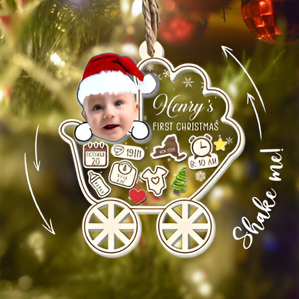 Personalized Baby's First Christmas Ornament 2024, Custom New Baby Gift, 4D Shake Babies Ornament, Baby Shower Gift, Baby Name Xmas Keepsake ORN2809