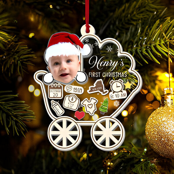 Personalized Baby's First Christmas Ornament 2024, Custom New Baby Gift, 4D Shake Babies Ornament, Baby Shower Gift, Baby Name Xmas Keepsake ORN2809