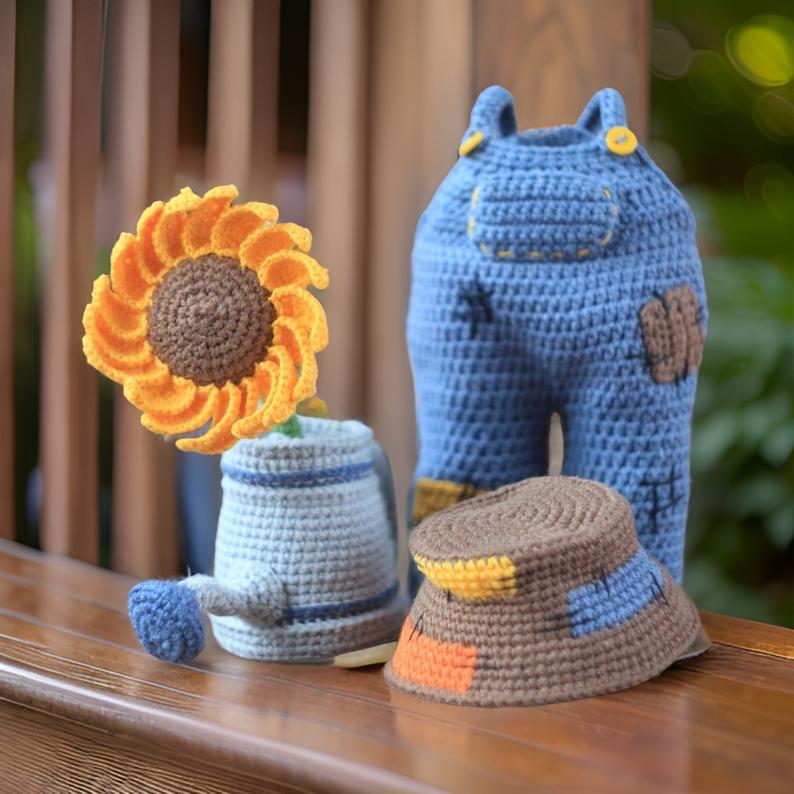 Halloween Crochet Scarecrow Pattern with Removable Clothes/ PDF in English/ Funny Scarecrow Doll/ Decorative Halloween Crochet Toy SVG27 CRO1910