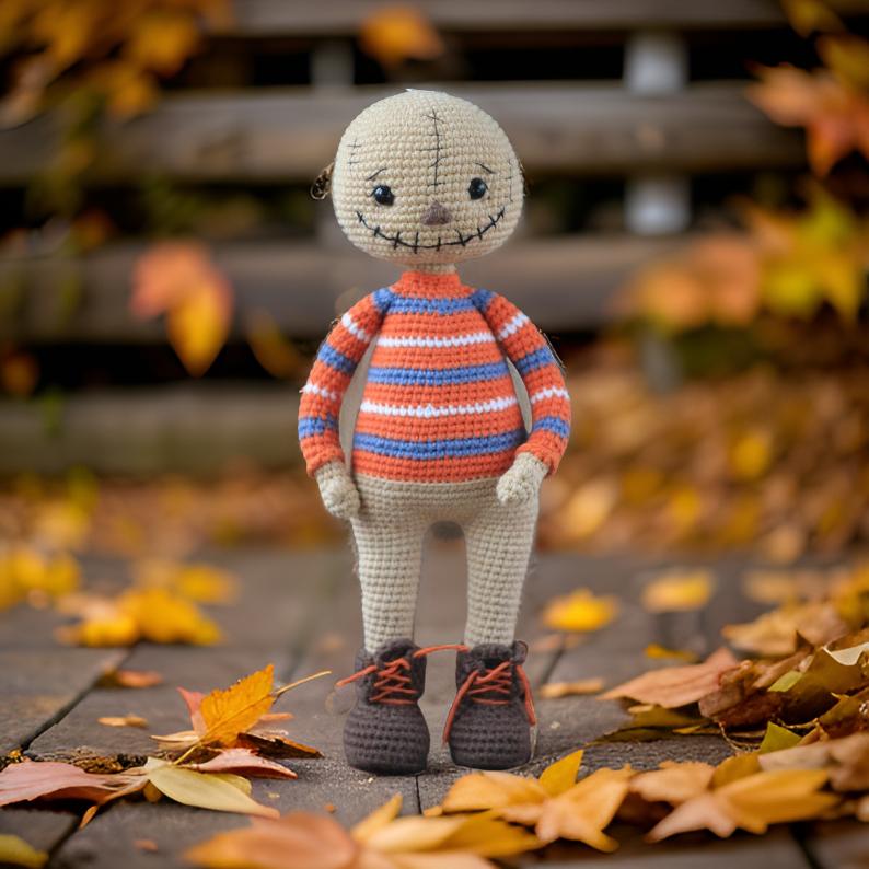 Halloween Crochet Scarecrow Pattern with Removable Clothes/ PDF in English/ Funny Scarecrow Doll/ Decorative Halloween Crochet Toy SVG27 CRO1910