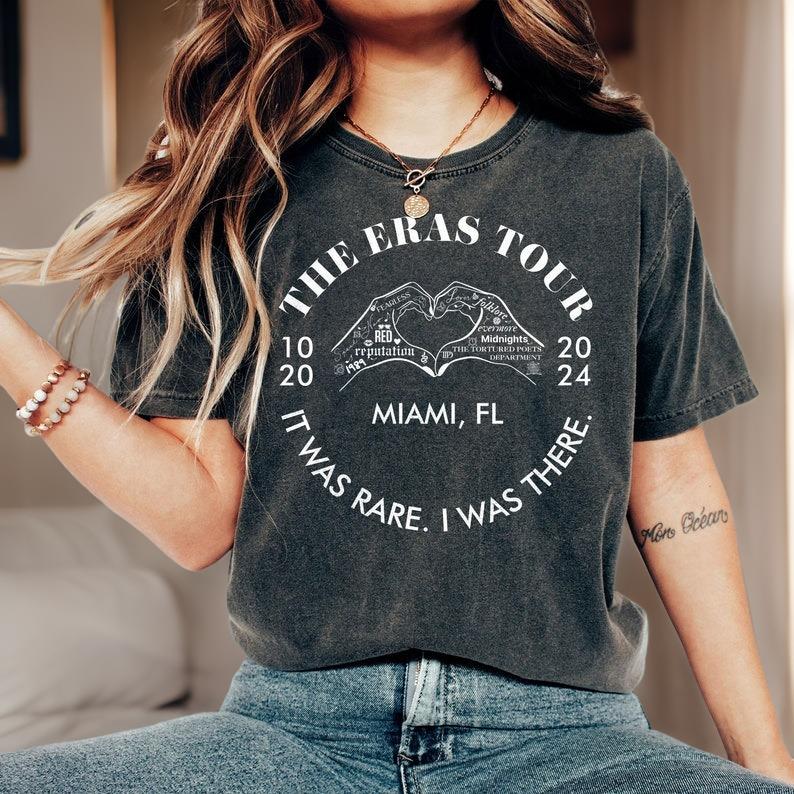 Era Tour Custom Date Shirt, It Was Rare, I Was There, Era Tour Custom City, Concert Heart Hands, Vintage Era Tour Concert Shirt, Swiftie Tee MSN