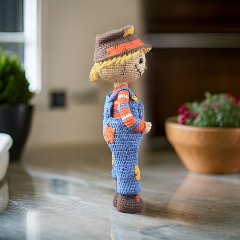 Halloween Crochet Scarecrow Pattern with Removable Clothes/ PDF in English/ Funny Scarecrow Doll/ Decorative Halloween Crochet Toy SVG27 CRO1910