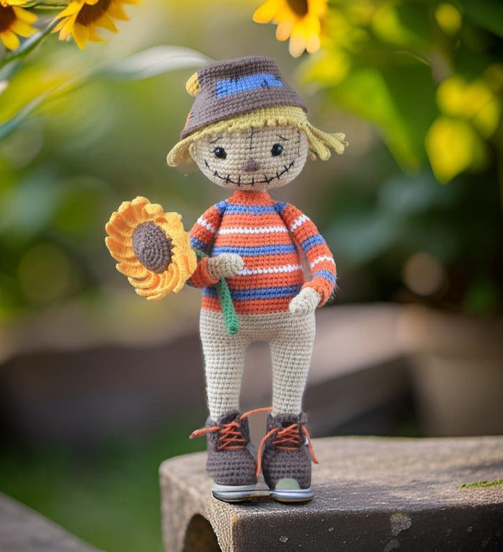 Halloween Crochet Scarecrow Pattern with Removable Clothes/ PDF in English/ Funny Scarecrow Doll/ Decorative Halloween Crochet Toy SVG27 CRO1910