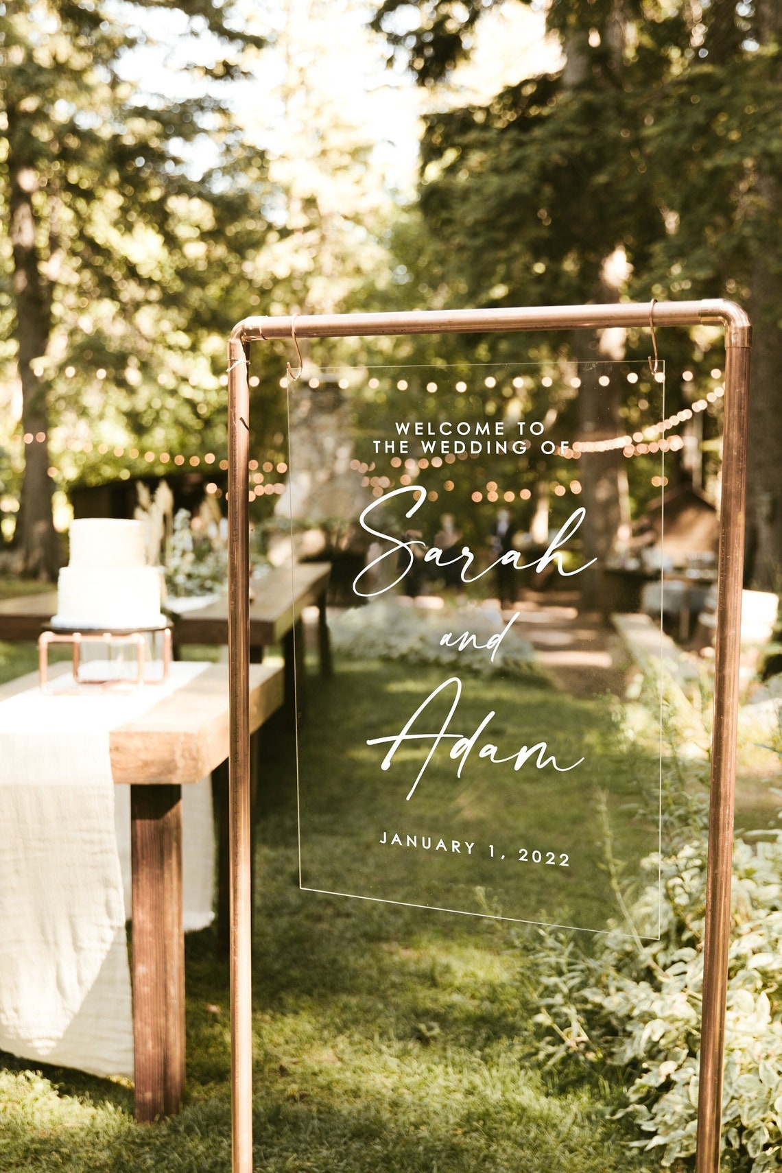 Personalized Acrylic Wedding Welcome Sign, Modern Wedding Sign, Wedding Decorations, Wedding Signs printlight