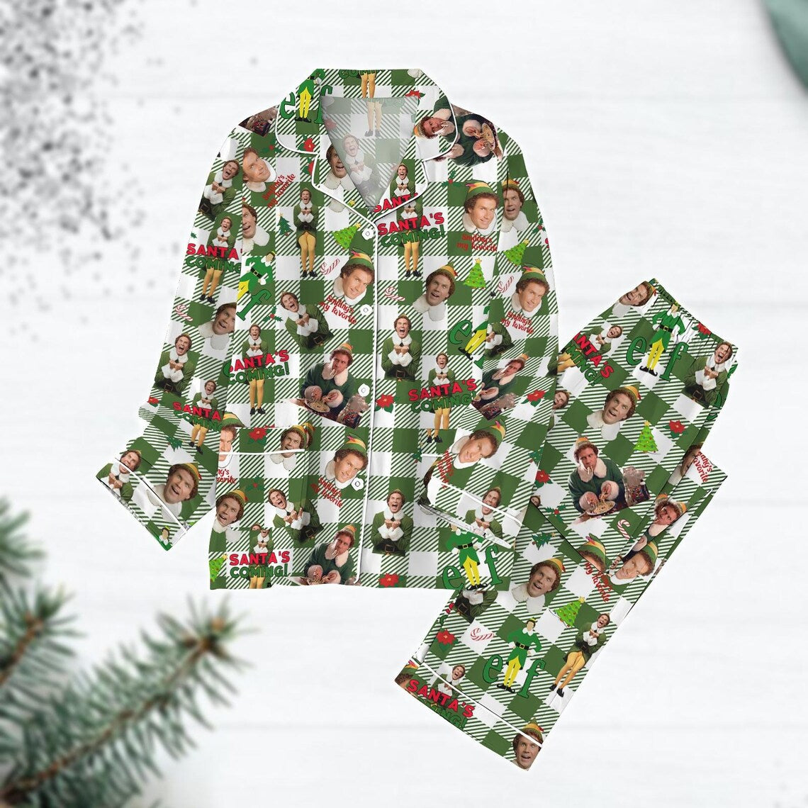 Elf Christmas Pajamas, Santa's Coming Pajamas Set, Christmas Movie Buddy Xmas Pajamas, The Boys Of Winter Holiday Pajamas