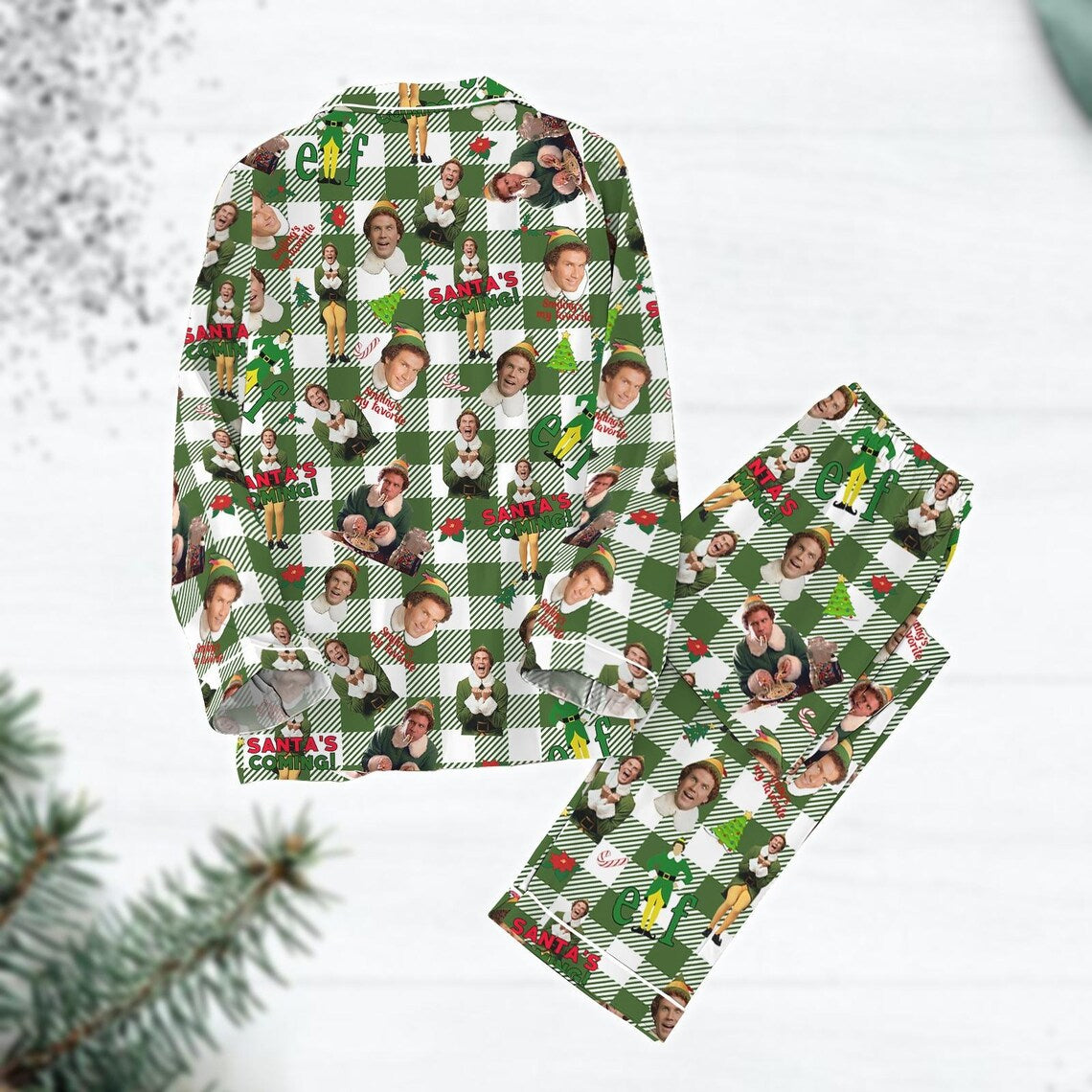 Elf Christmas Pajamas, Santa's Coming Pajamas Set, Christmas Movie Buddy Xmas Pajamas, The Boys Of Winter Holiday Pajamas