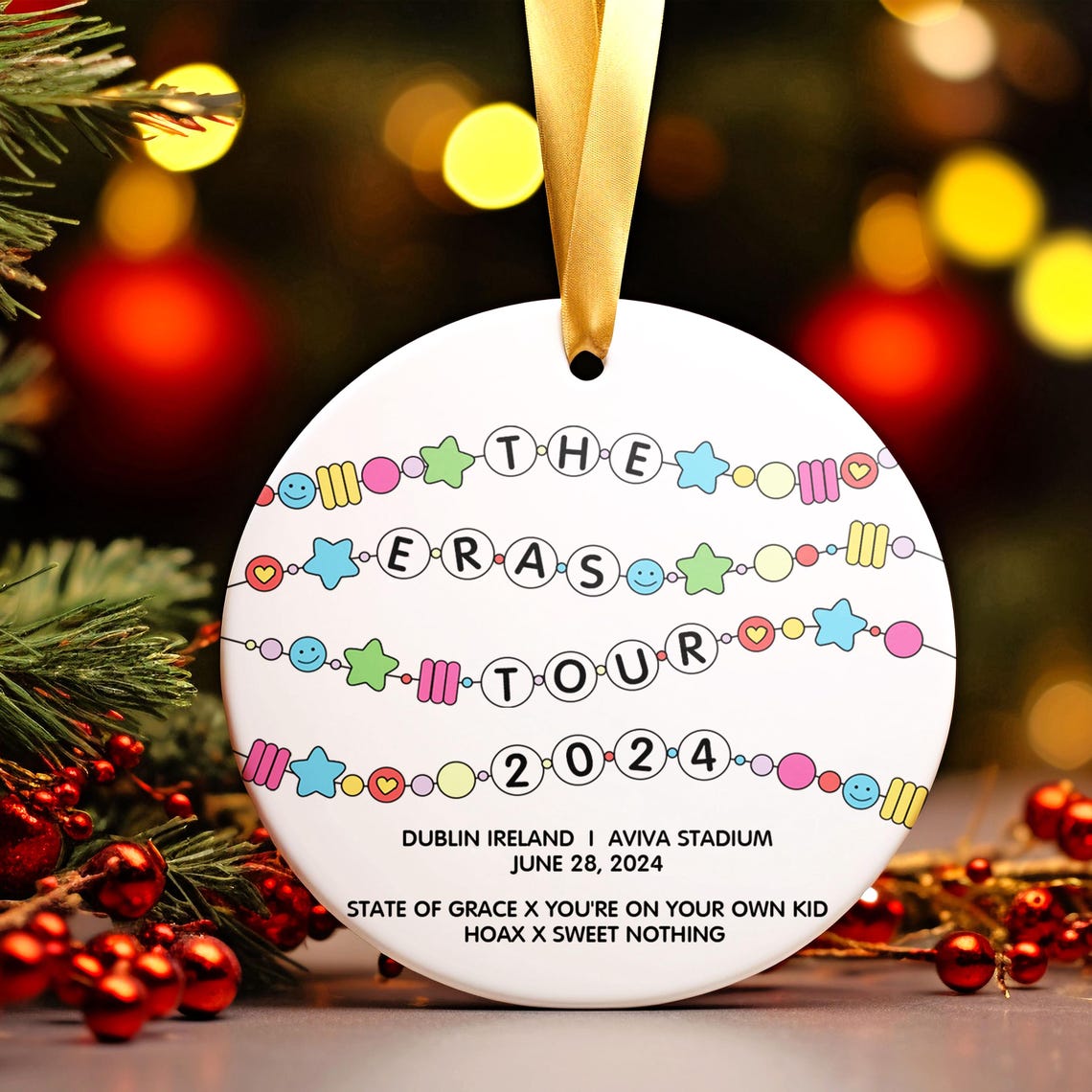 Custom Eras Tour 2024 Ornament, Swiftie Ornament, Custom Swiftie Christmas Ornament, Christmas Tour Ornament, Christmas Decoration