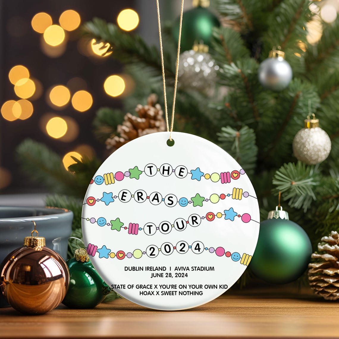 Custom Eras Tour 2024 Ornament, Swiftie Ornament, Custom Swiftie Christmas Ornament, Christmas Tour Ornament, Christmas Decoration