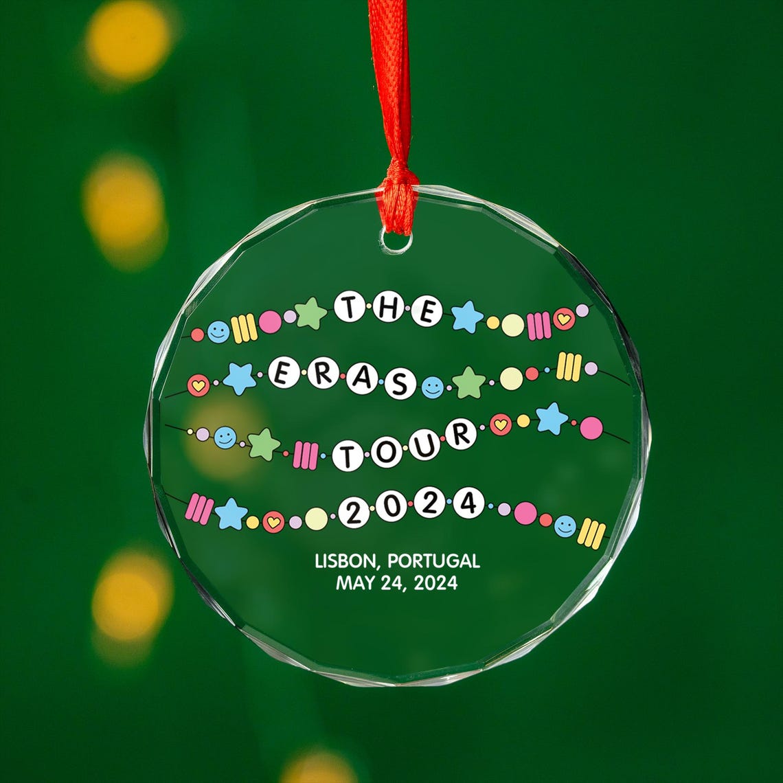 Custom Tour 2024 Glass Ornament, Custom Swifte Ornament, Swifte Christmas Ornament, Christmas Tour Ornament, Christmas Decoration V2